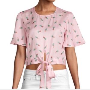 Anthropologie English Factory Pineapple-Print Top